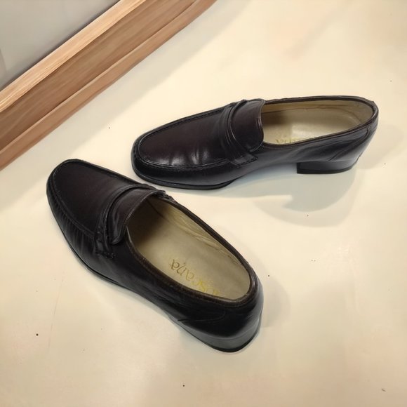Italian Dress Loafers Handmade Hand-Stitched Calzoleria Toscana Venetian S-9 1/2 - Picture 13 of 15